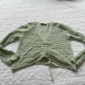 green crochet crop top